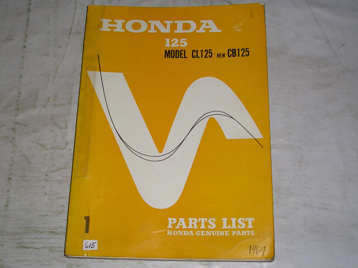 HONDA CB125 CL125 1973 Factory Parts List #615