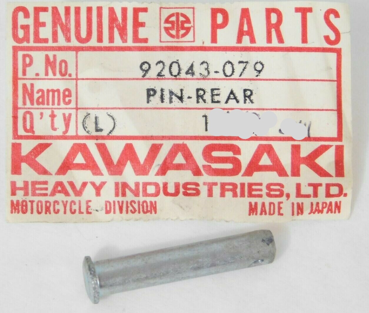 KAWASAKI AR F11 G3 G5 H1 H2 KE KH KL KS KZ S1 S2 S3 Z1 Footrest Fitting Pin 92043-079 / 92043-1464
