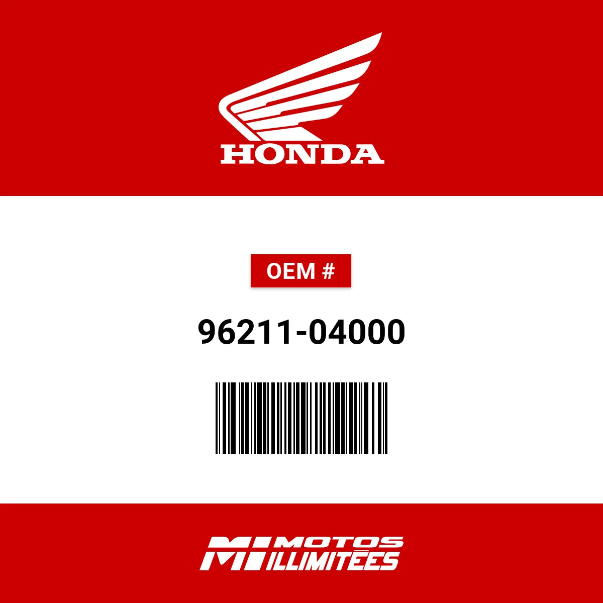 HONDA  BALL BEARING  96211-04000