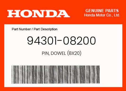HONDA  8X20 DOWEL  PIN   94301-08200