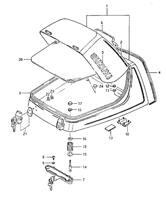 SUZUKI GS1100 Factory Lock Boss Travel Trunk 93151-49400