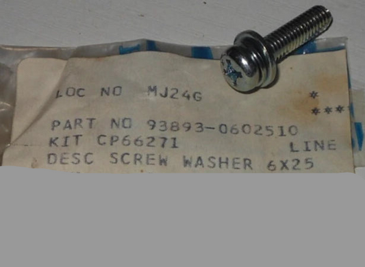 HONDA EM3500 EM5000 EM6000 EMS4000 EMS4500 GL1200 GV400  6x25mm  Pan Head Screw 93893-06025-10 / 93893-0602510