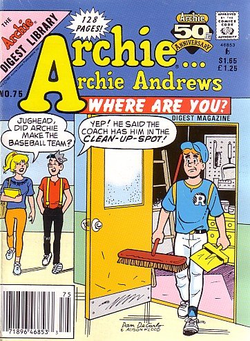 ARCHIE ANDREWS  COMICS DIGEST MAGAZINE 128 PAGES  #  75