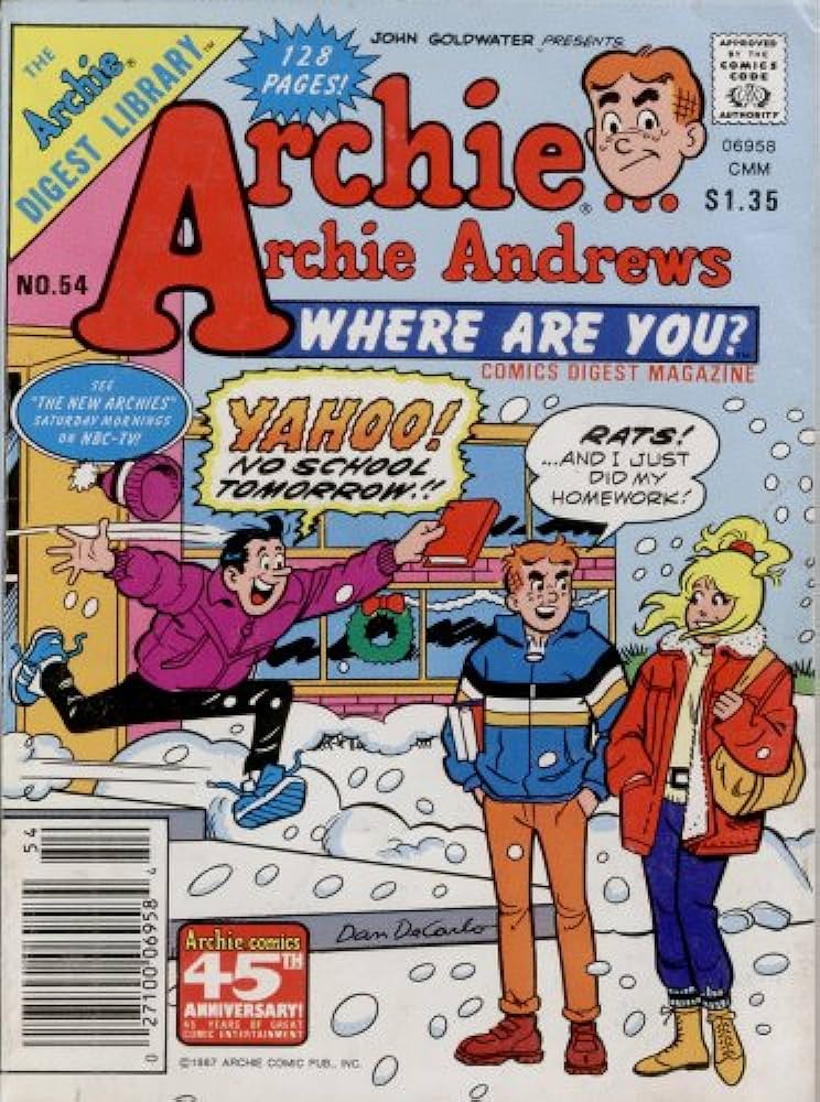 ARCHIE ANDREWS  COMICS DIGEST MAGAZINE 128 PAGES  # 54