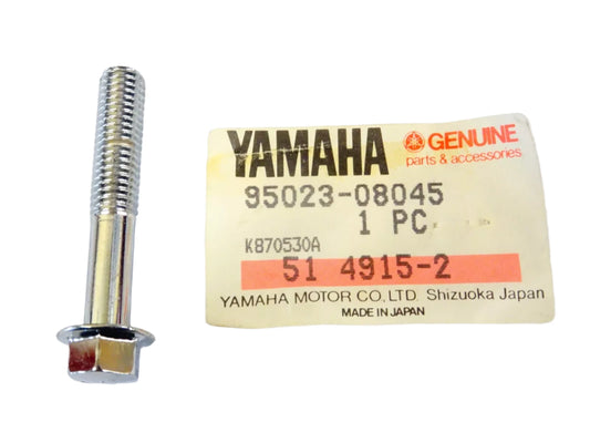 YAMAHA Many Models Factory Chrome Flange Bolt  95023-08045 / 95024-08045