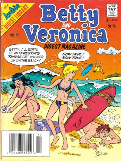 BETTY AND  VERONICA  COMICS DIGEST MAGAZINE 128 PAGES  # 77