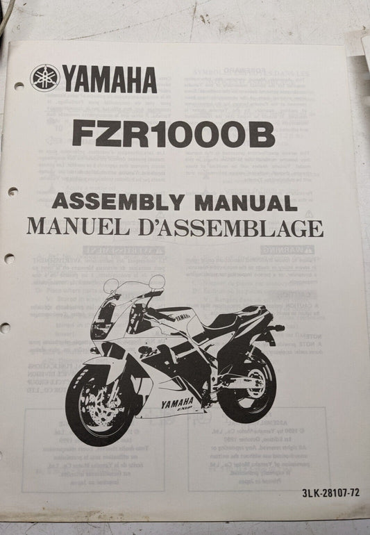 YAMAHA 1990 FZR1000B ASSEMBLY MANUAL 3LK-28107-72