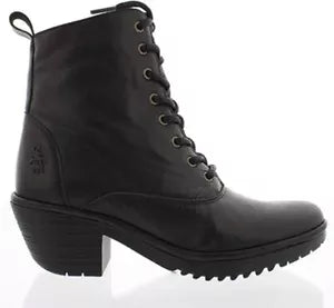 Fly London Women's Wune Lace Up Boot Black Mousse - Size 40