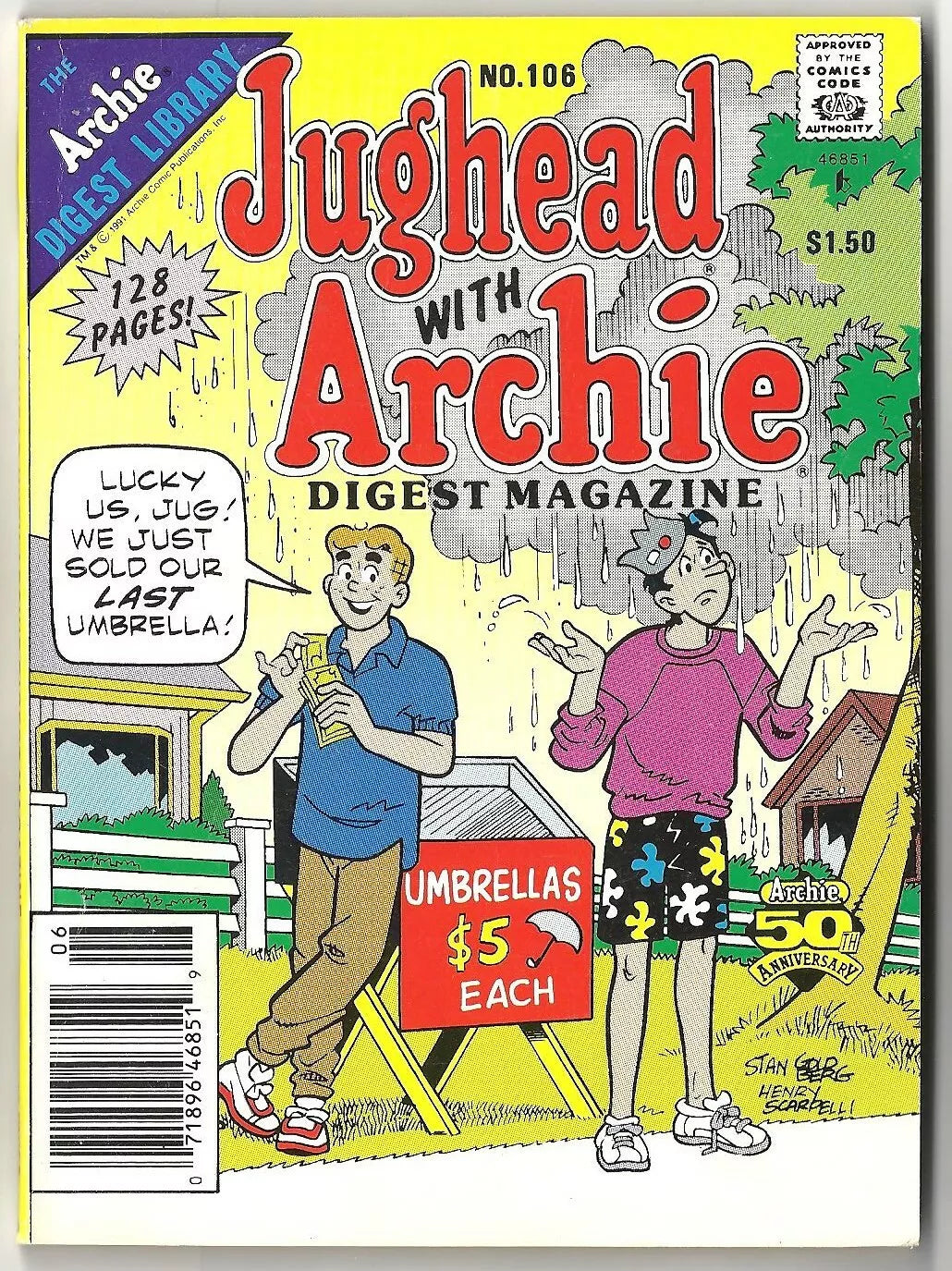 JUGHEAD WITH ARCHIE  COMICS DIGEST MAGAZINE 128 PAGES  # 106