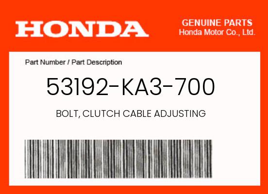 HONDA  CLUTCH & BRAKE  CABLE ADJUSTER  53192-KA3-700