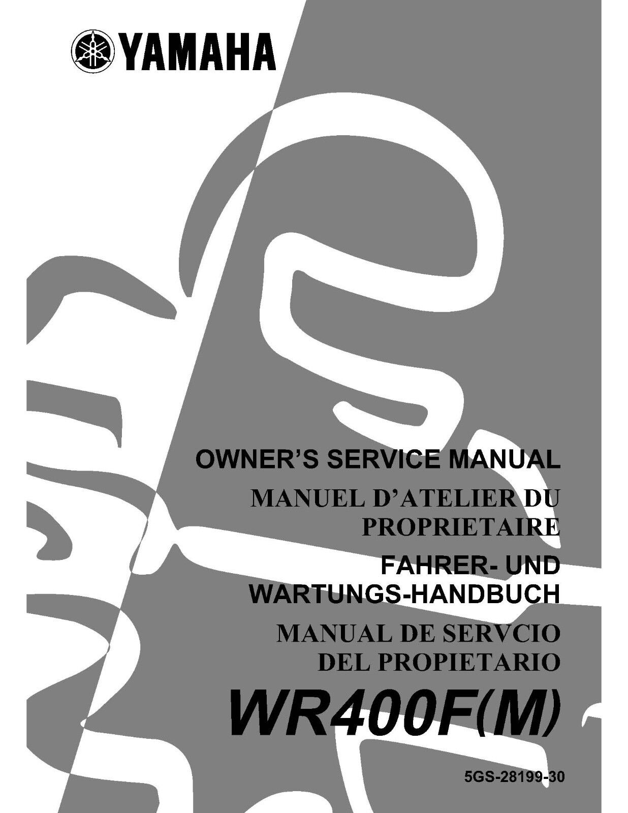 YAMAHA 2000 WR400F M SERVICE MANUAL 5G5-28199-30 – Pro-Formance Cycle