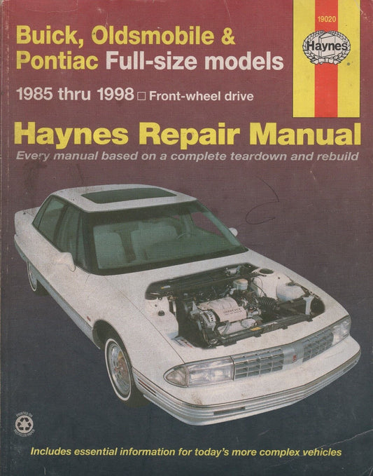 1985-2000 BUICK OLDSMOBILE PONTIAC  Full-size models Haynes Repair Manual 19020  #B36