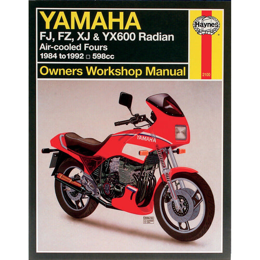 YAMAHA 1984 - 1992 FZ FJ XJ  & YX600 RADIAN  HAYNES WORKSHOP MANUAL # 2100