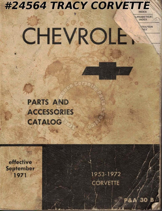1953-1971  CORVETTE CHEVROLET  Factory Parts Catalogue  #B24