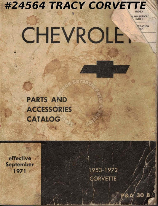 1953-1971 CORVETTE CHEVROLET Factory Parts Catalogue #B24