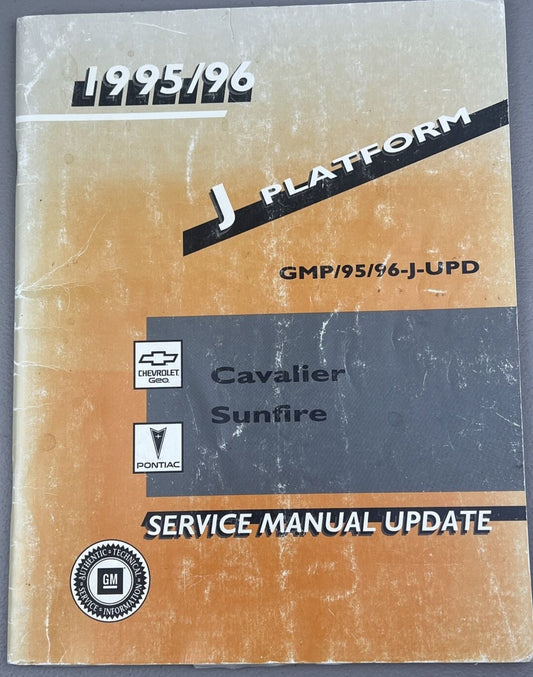 1995 / 1996 CHEVROLET Cavalier PONTIAC Sunfire J Platform Service Manual Update  GMP/95/96-J-UPD  #B48