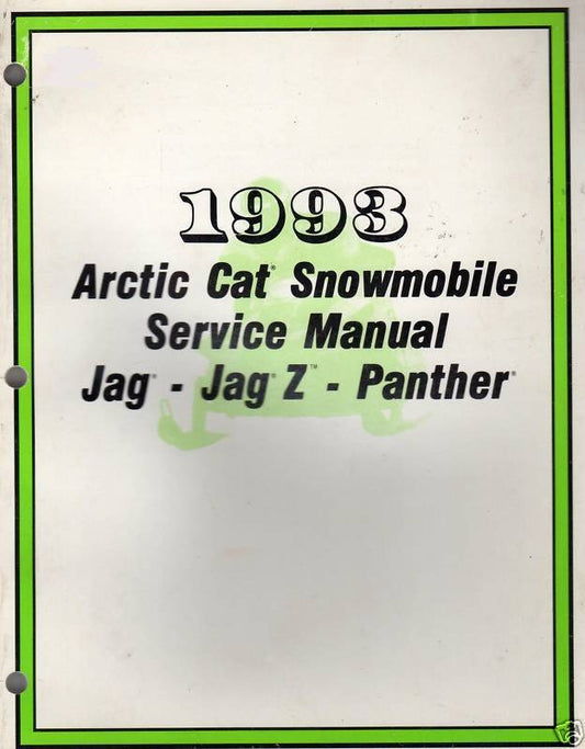 ARCTIC CAT 1993 SNOWMOBILE Jag  Jag Deluxe Jag Z  Panther Service Manual  2254-826  #B68