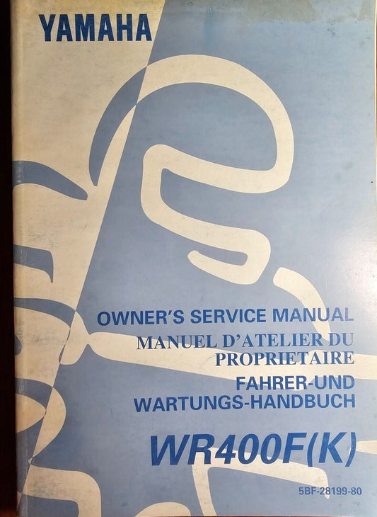YAMAHA WR400F (K) 1998 Owner's Service Manual  5BF-28199-80  #B157