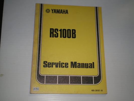 YAMAHA RS100 B 1975 Service Manual 465-28197-10 LIT-11614-65-00 #1573
