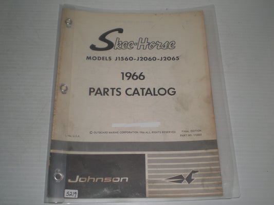 JOHNSON Skee-Horse J1560 J2060 J2065 1966 Parts Catalogue 112503 #S219