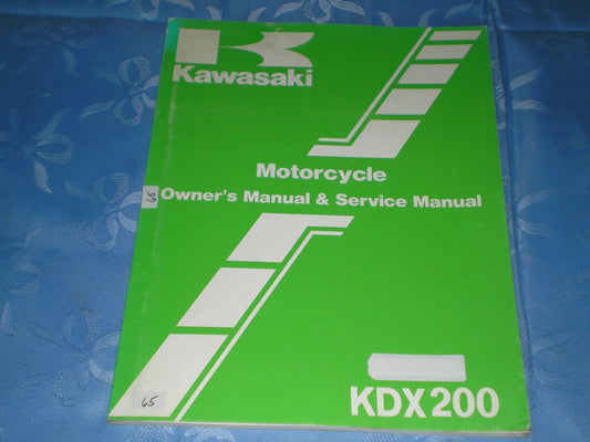 KAWASAKI KDX200 C1 1986  Owner's & Service Manual  99920-1323-03  #65