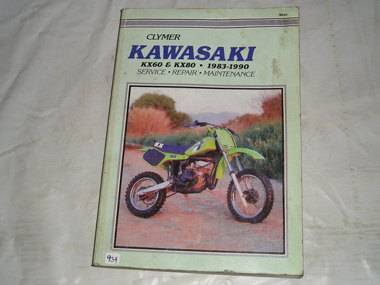 KAWASAKI KX60  KX80 1983-1990  Clymer Service Manual M444  #934