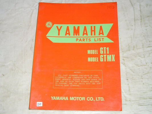 YAMAHA GT1 GTMX 1973  Parts List  368-60  LIT-10013-68-00  #839
