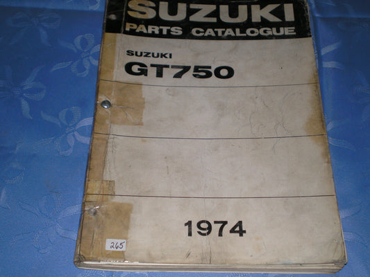 SUZUKI GT750 Water Buffalo 1974 Factory Parts Catalogue #265