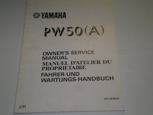YAMAHA PW50 A  Y-Zinger  Owner's Service Manual  3PT-28199-81  #1599