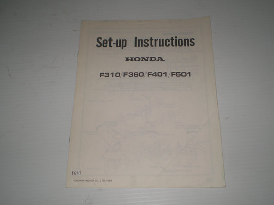 HONDA F310 F360 F401 F501 K0 1984  Rotor Tillers  Service Manual  6673300  #1017