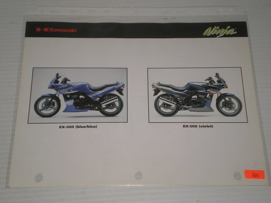 KAWASAKI EX-500  ZX-6 NINJ MOTORCYCLE SALES BROCHURE   # 101