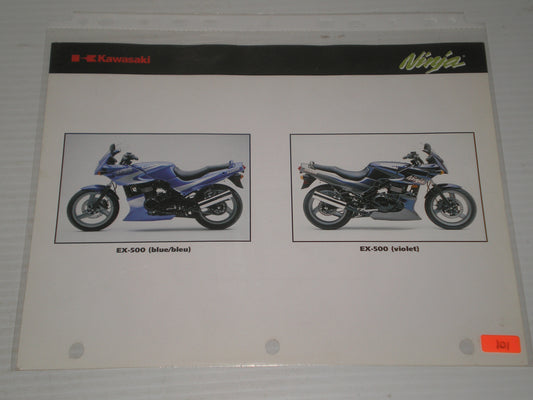 KAWASAKI EX-500 ZX-6 NINJ MOTORCYCLE SALES BROCHURE # 101