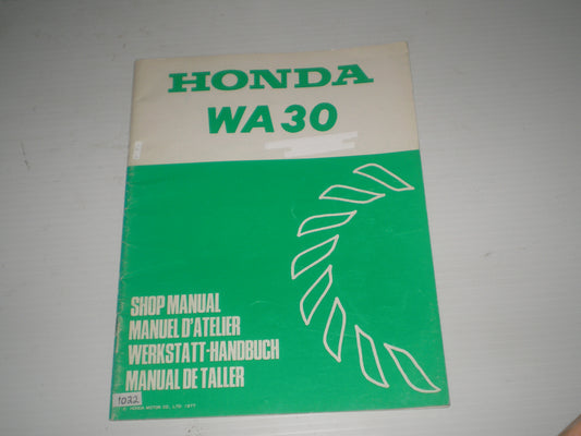 HONDA WA30 1978 Water Pump Service Manual 6695500 #1022