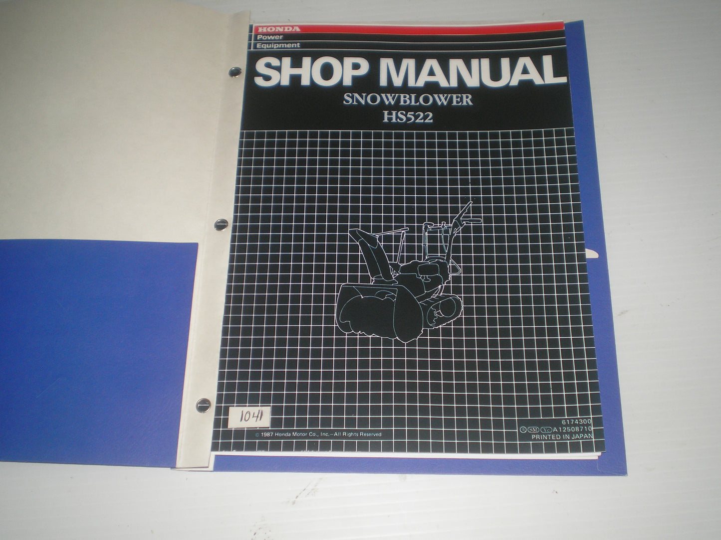 HONDA HS522 1988  Snowblower  Service Manual  6174300  #1041