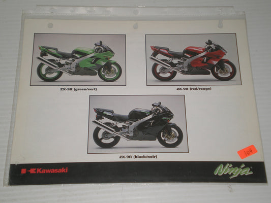 KAWASAKI ZX-6R ZX-9R NINJA SALES BROCHURE # 104