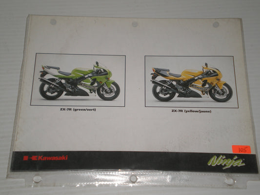 KAWASAKI NINJA ZX-6R ZX-7R SALES BROCHURE # 105