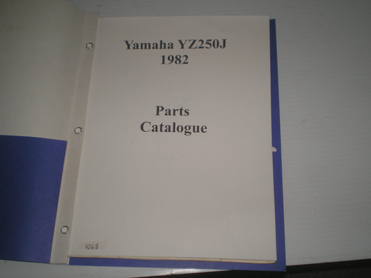 YAMAHA YZ250J  YZ250 J 1982  Factory Parts Catalogue  #1068
