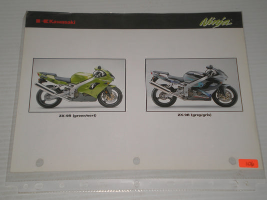 KAWASAKI NINJA ZX-9R X-12R SALS BROCHURE # 106