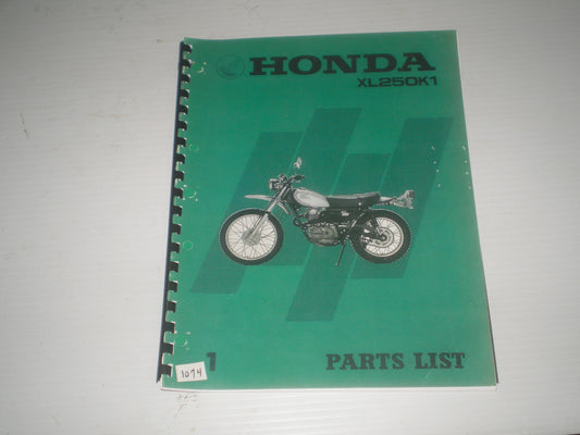 HONDA XL250 K1 1974 Parts List / Catalogue #1074