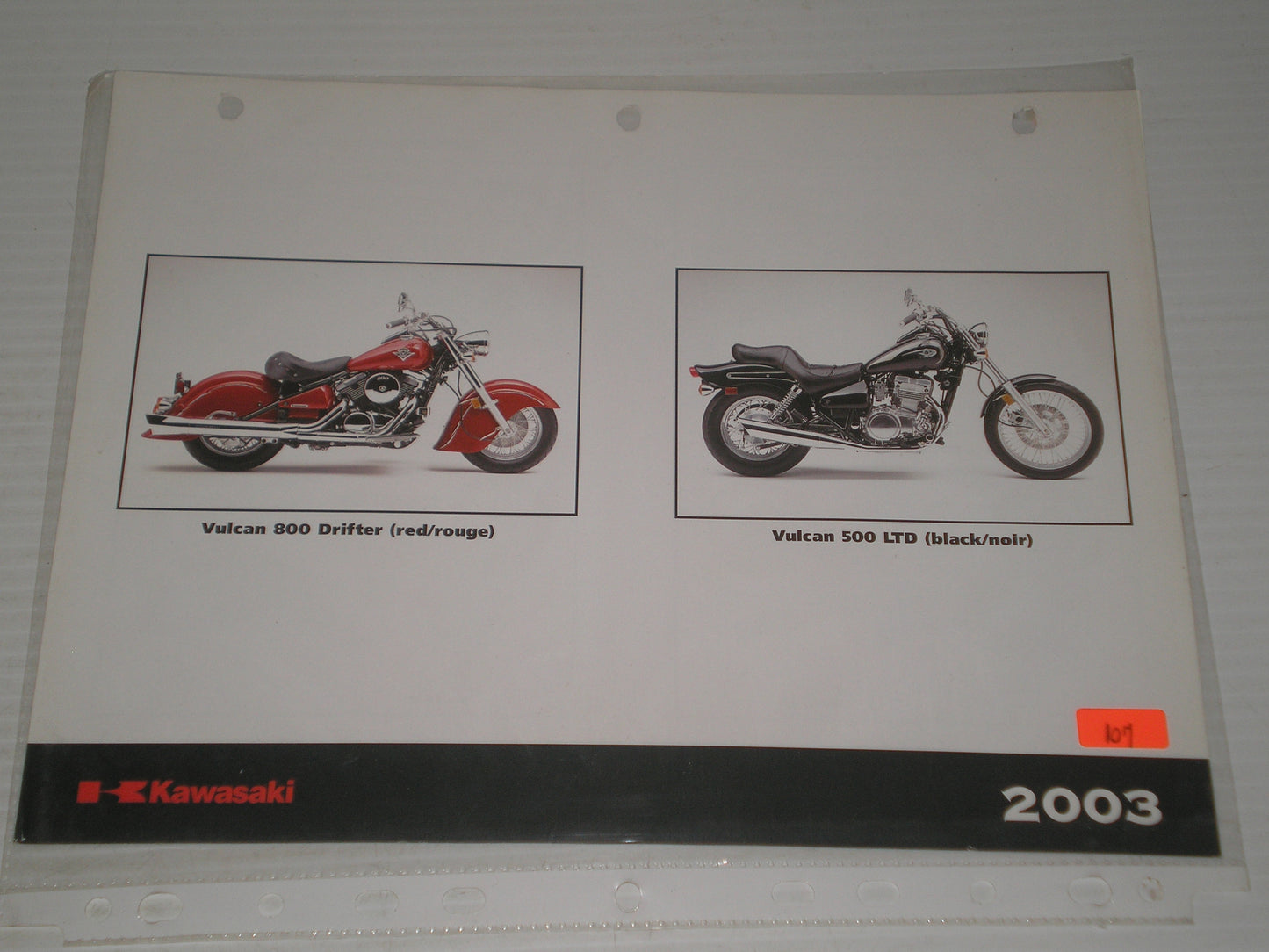 KAWASAKI 2003 VOYAGER CONCOURCE ZZR1200  VULCAN 800  BROCHURE  # 107