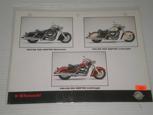 KAWASAKI VULCAN 800 NVULCAN NOMAD SALES BROCHURE # 108