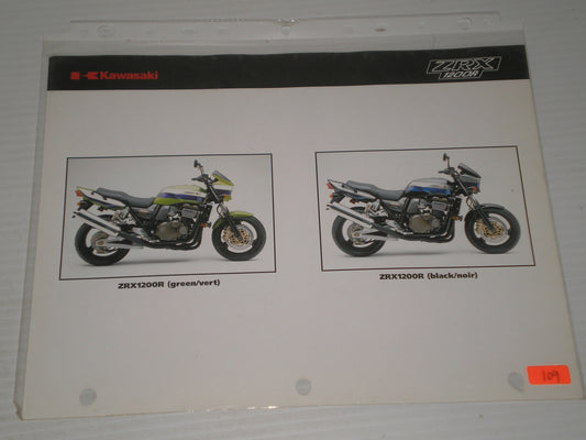 KAWASAKI ZRX-1200 W650 SALES BROCHURE # 109