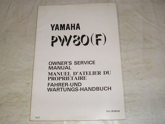 YAMAHA PW80 F  1994  Owner's Service Manual  3RV-28199-83  #1108