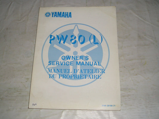 YAMAHA PW80 L 1984 Owner's Service Manual 21W-28199-71 #1109