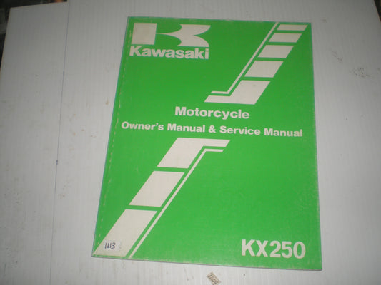 KAWASAKI KX250 D2 1986 Owner's & Service Manual 99920-1322-01 #1113