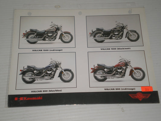 KAWASAKI VULCAN 800 VLCN 1500 VULCAN 500 LTD BROCHURE # 111