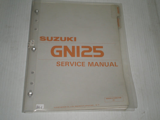 SUZUKI GN125 Z  GN125D  1982 1983  Service & Supplement Manuals  99500-31000-03E #112