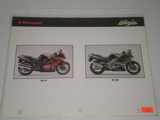 KAWASAKI NINJA ZX-6R ZX-7R ZX-11R SALES BROCHURE # 112