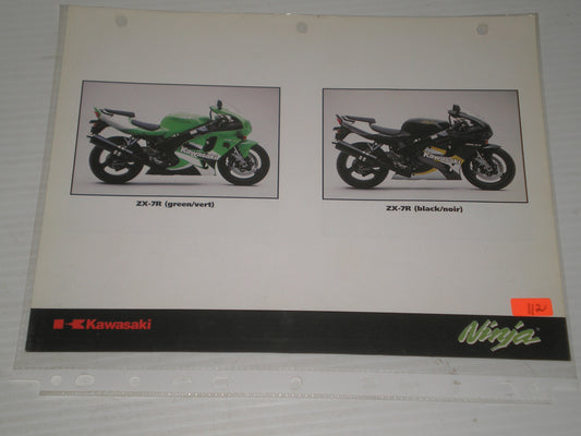 KAWASAKI NINJA ZX-6R ZX-7R ZX-11R SALES BROCHURE # 112