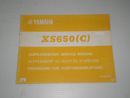 YAMAHA XS650 C  1976  Service Manual Supplement  1E1-28197-80  #1146
